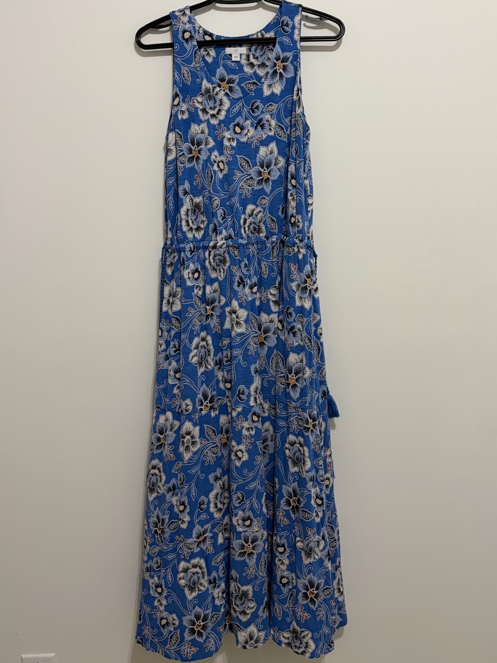 J. Jill Blue Floral Sleeveless Maxi Dress